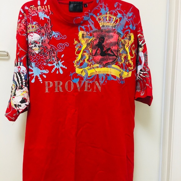 T-shirt proven skull Moto red large - Picture 1 of 4